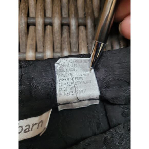 DRESSBARN Womens Black Floral Jacquard Dress Pants Sz 4 Back Elastic Minimalist - Picture 7 of 7